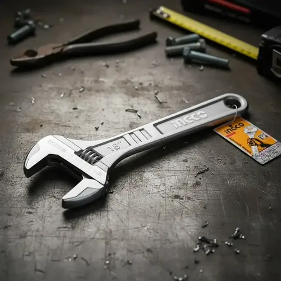 Llave Francesa Ajustable 0-55mm 450mm/18  Ingco Hadw131182 1