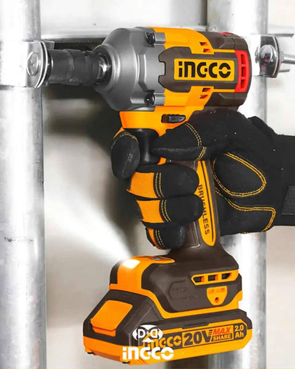 Set Ingco Ckli20275 Atornillador Percutor Y Llave De Impacto Color Naranja Claro 50hz/60hz 5