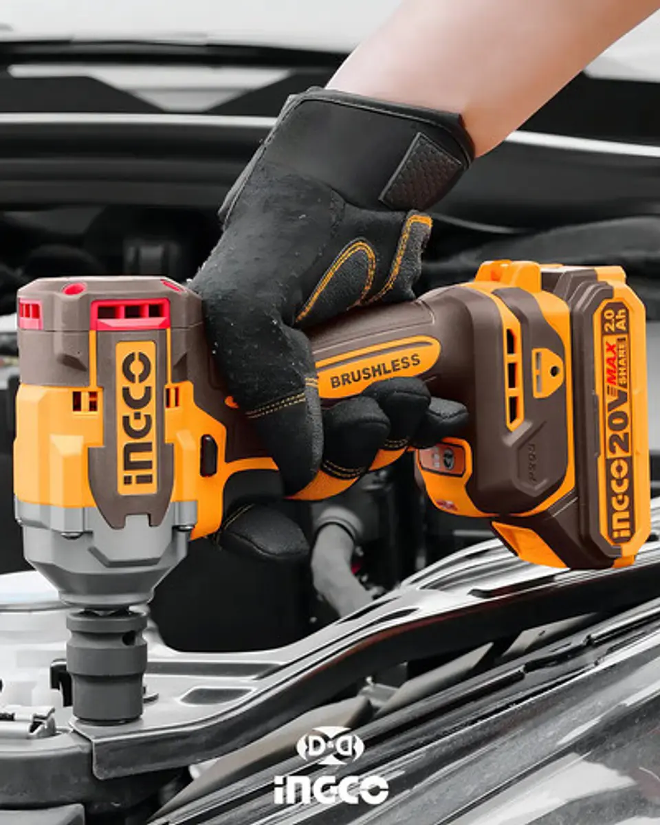 Set Ingco Ckli20275 Atornillador Percutor Y Llave De Impacto Color Naranja Claro 50hz/60hz 8