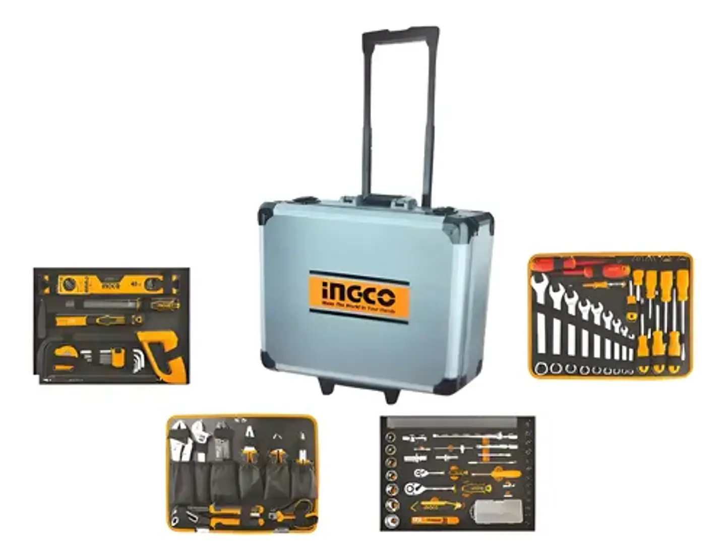 Caja Maleta De Herramientas Manuales Ingco 147 Ac Industrial 1