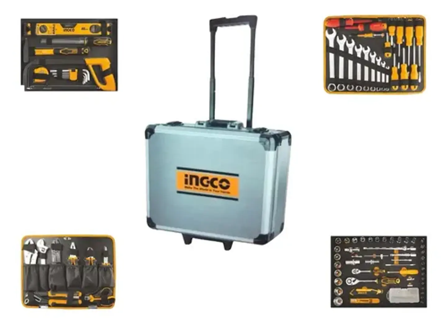 Caja Maleta De Herramientas Manuales Ingco 147 Ac Industrial 10
