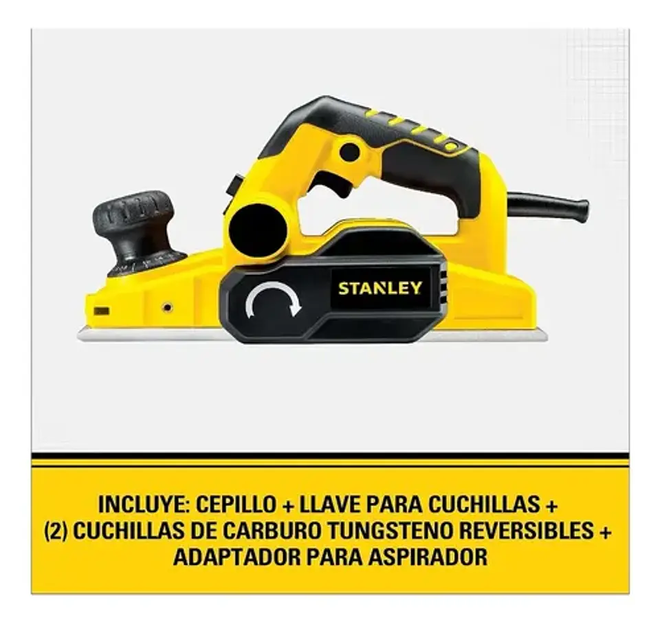Cepilladora Eléctrica De Mano Stanley Profesional Stpp7502 8.2cm Color Amarillo 6