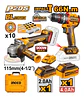 Combo 2 Herramientas Inalámbricas: Taladro Percutor De Impacto + Esmeril Angular + Batería 4ah + Batería 2ah + Cargador - Miniatura 10