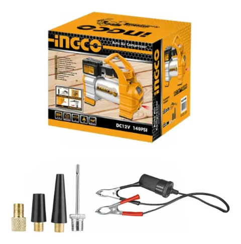 Compresor De Aire Para Auto Inflador 140psi 10bar Color Naranja Claro