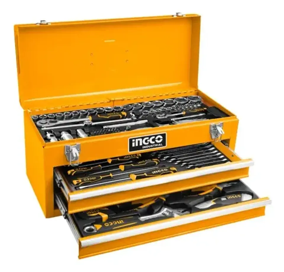 Caja De Herramientas Ingco Ica Industrial 28lt 520x218x243mm Amarillo 5