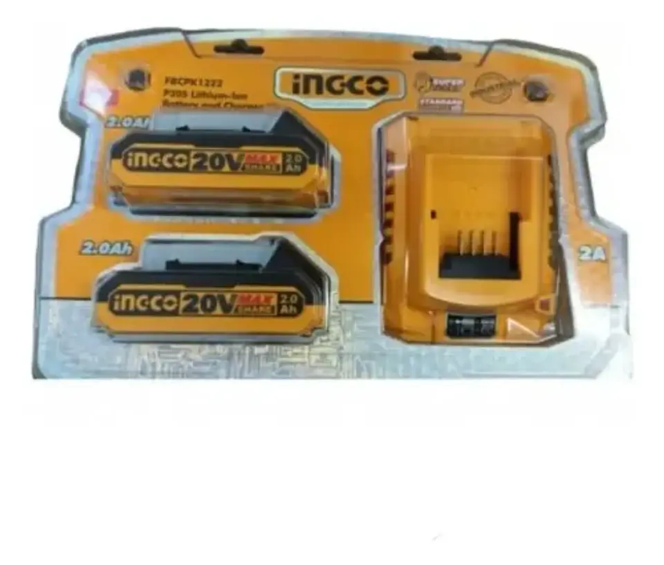 Set De 2 Baterias 2 Ah + Cargador Normal 20v Ingco Fbcpk1222 6