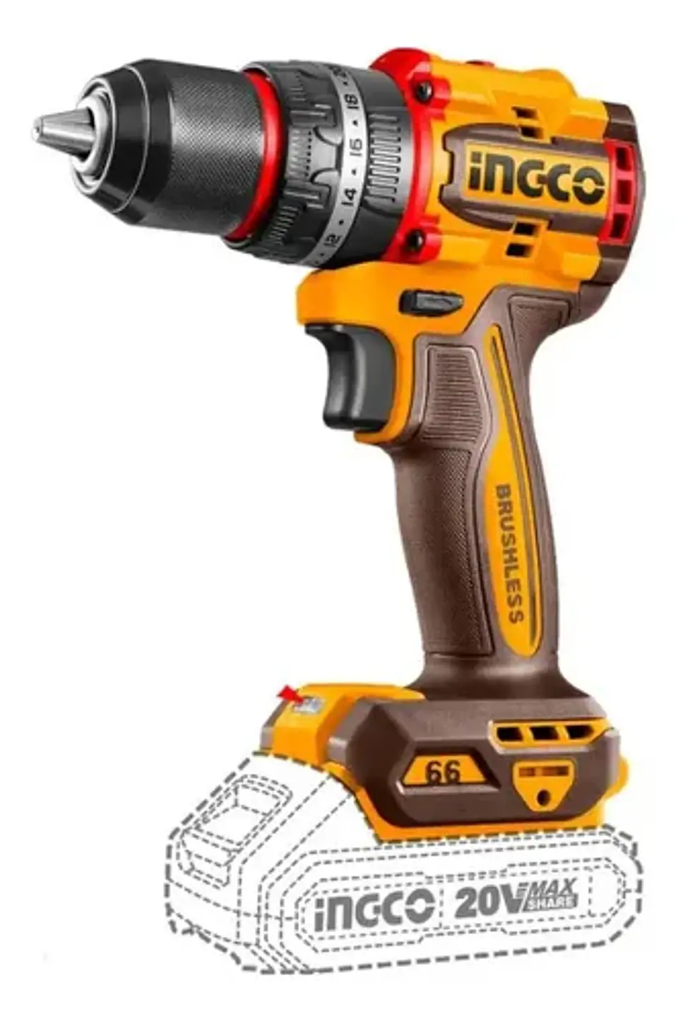 Taladro Per Bl Cp +2 Bat Y Carg +47 Acce Industrial 13mm Amarillo 50/60 2