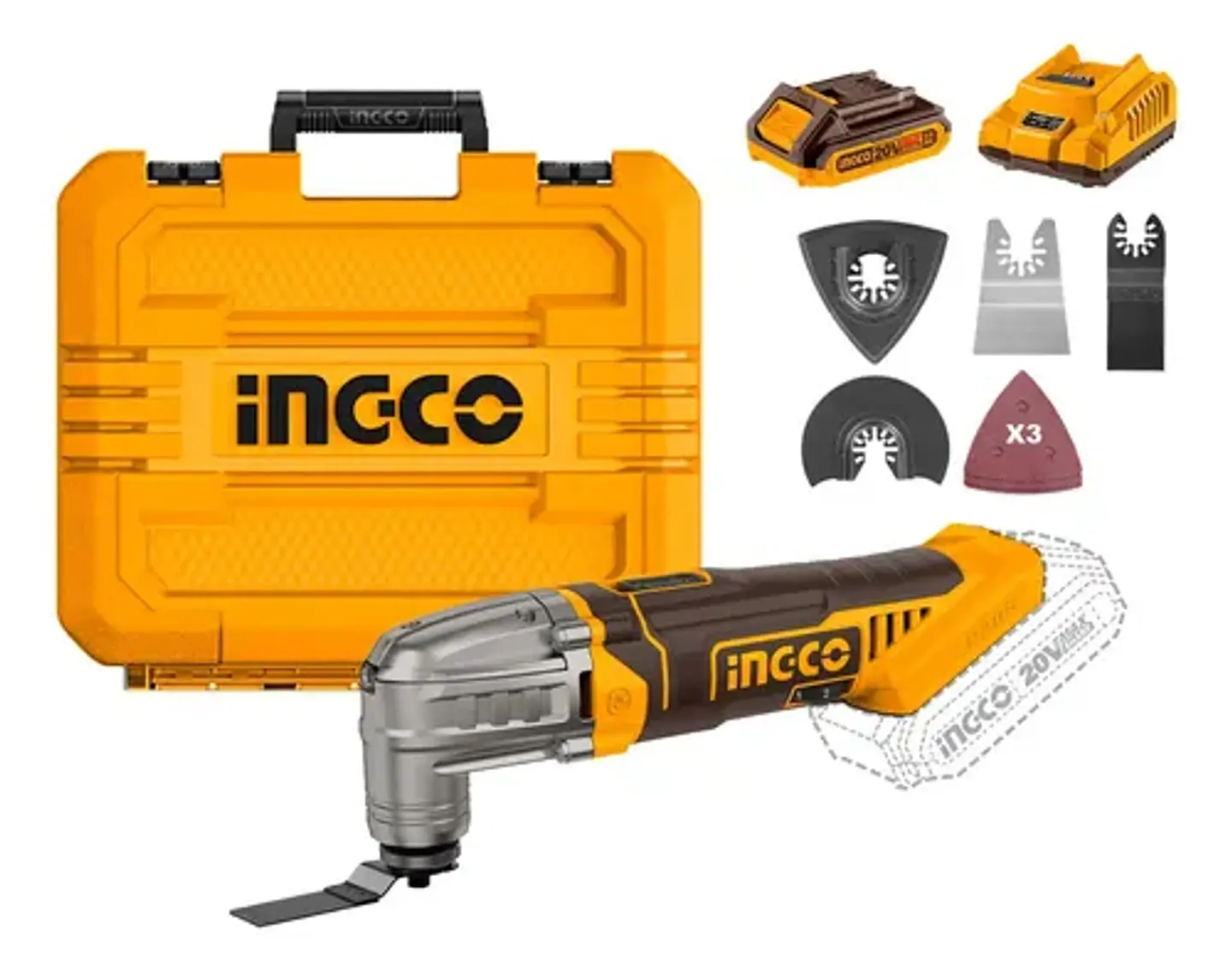 Herramienta Multifunción Oscilante Inalámbrica + Batería 2ah + Cargador 11