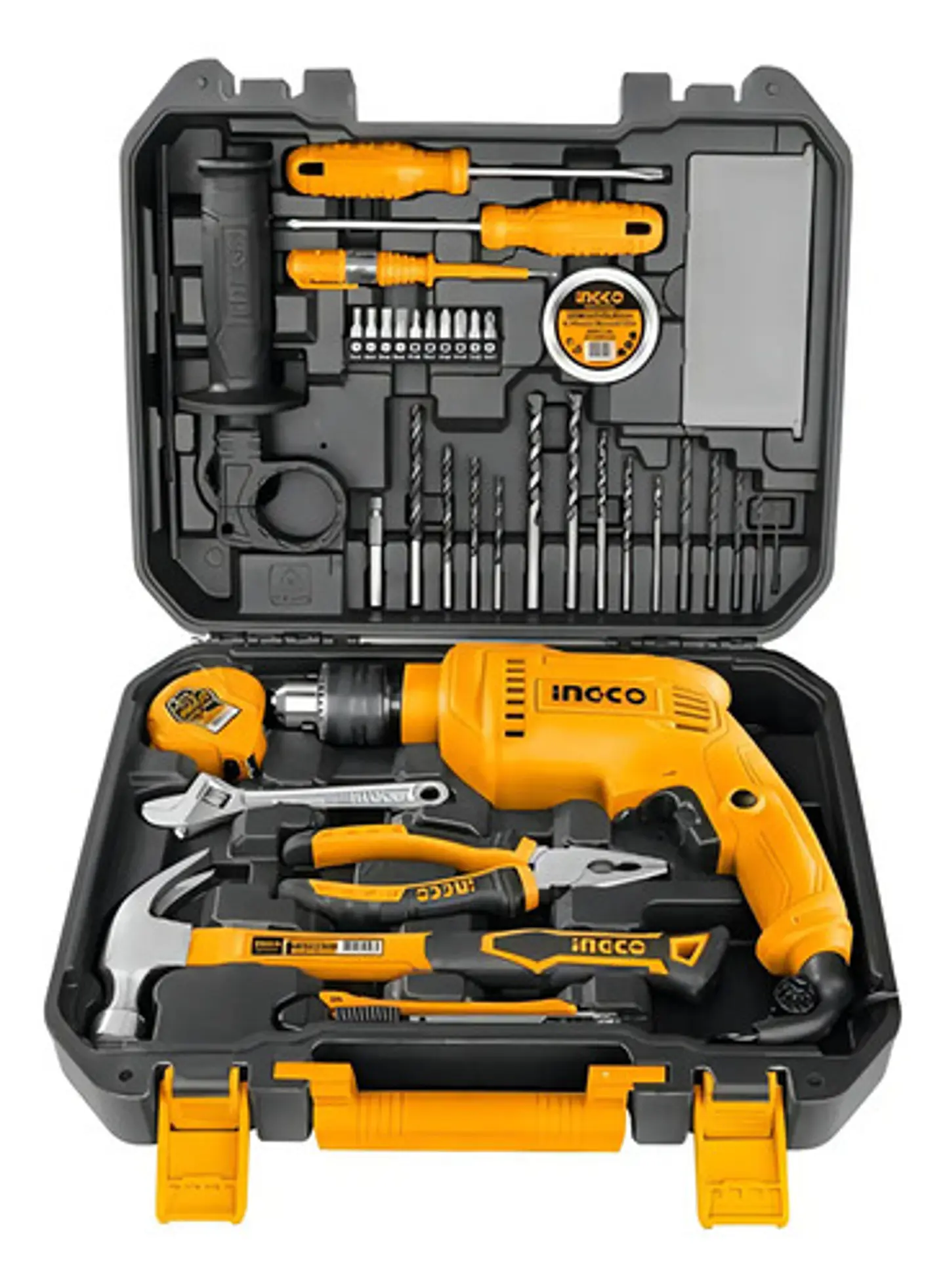 Kit Taladro Percutor 680w + Herramientas - 115 Piezas Ingco Color Amarillo 1