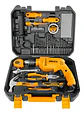 Kit Taladro Percutor 680w + Herramientas - 115 Piezas Ingco Color Amarillo - Miniatura 1