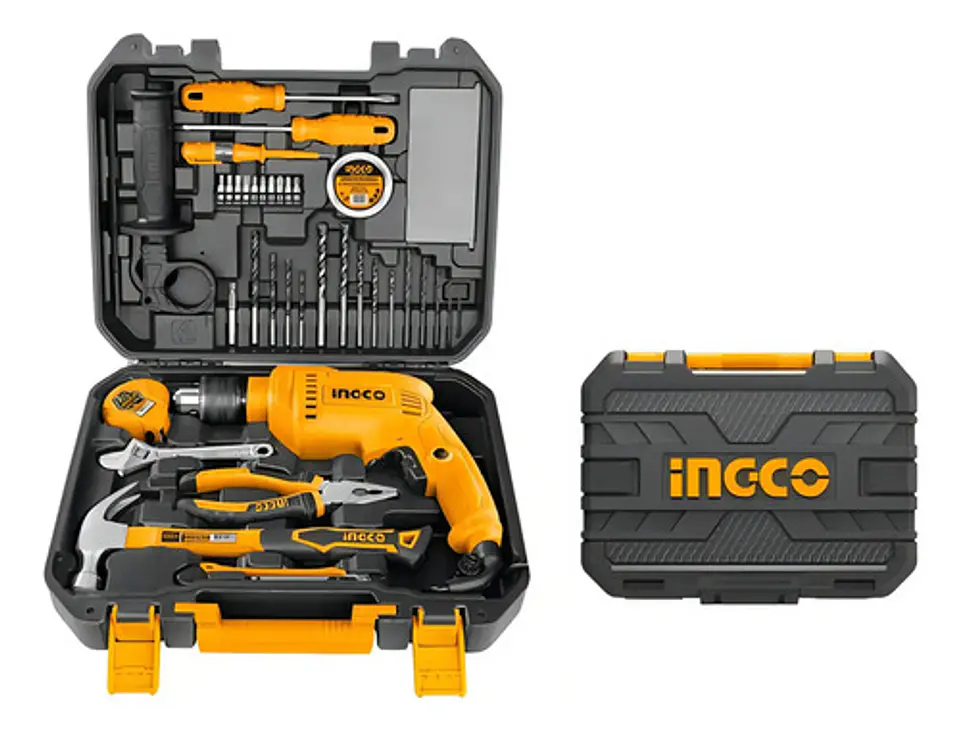 Kit Taladro Percutor 680w + Herramientas - 115 Piezas Ingco Color Amarillo 2