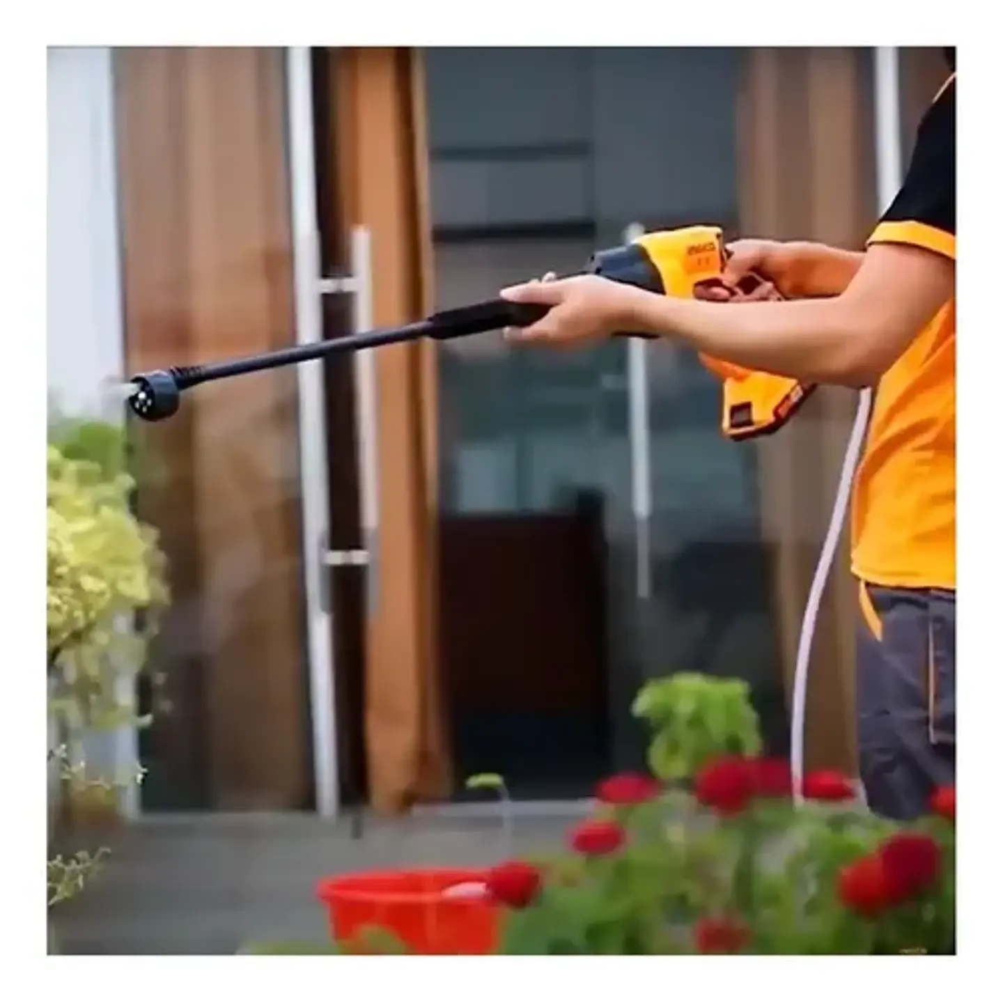 Hidrolavadora Inalámbrica 20v + Bateria Y Cargador- Ingco Color Naranja 50 Hz/60 Hz 8