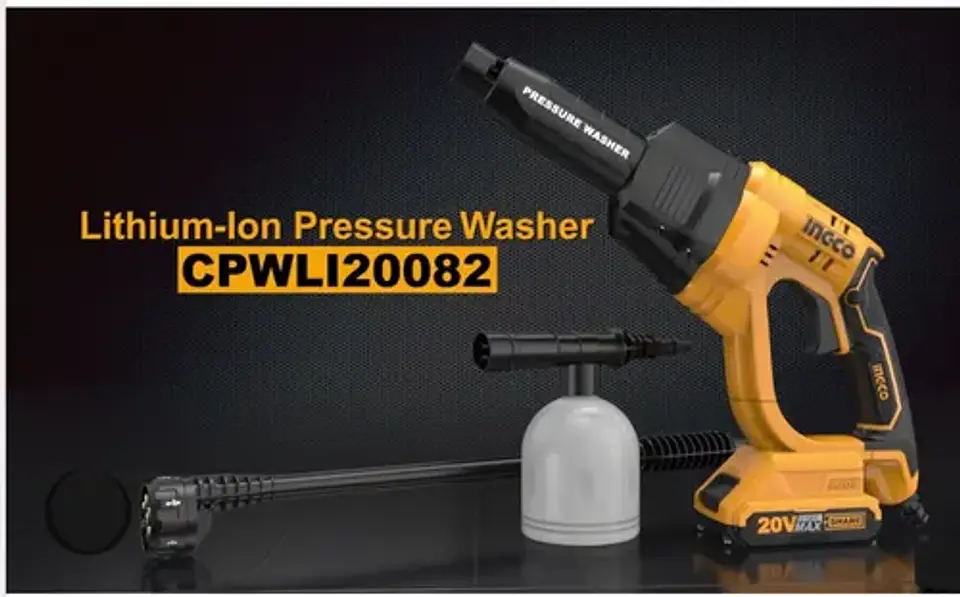 Hidrolavadora Inalámbrica 20v + Bateria Y Cargador- Ingco Color Naranja 50 Hz/60 Hz 10