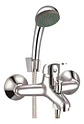 Llave Monomando Tina Ducha Colomba Acabado Cromado Color Plateado - Miniatura 2