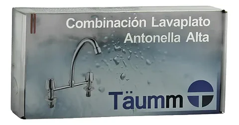 Llave Combinación Lavaplatos Antonella Alta Taumm Plateado
