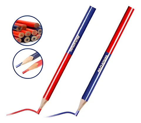Lapiz Carpintero Azul Y Rojo X 12 Wadfow Wmq2512 - Smf