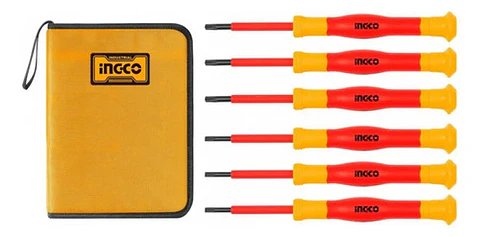 Set Desatornillador De Precision Aislado Ingco Vde 6 Piezas