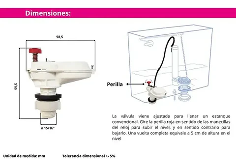 Valvula De Carga Simple Para Wc Taumm