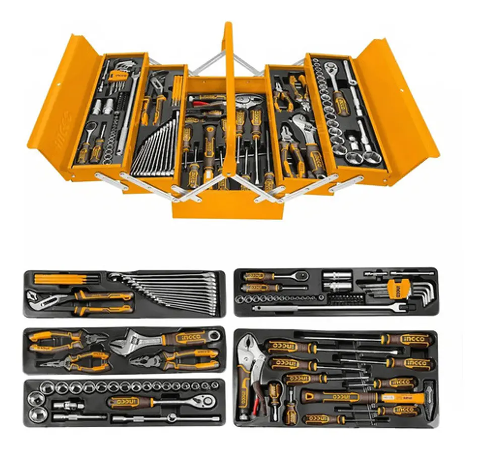 Caja De Herramientas Metálica Ingco Industrial + 59 Htas Man 1