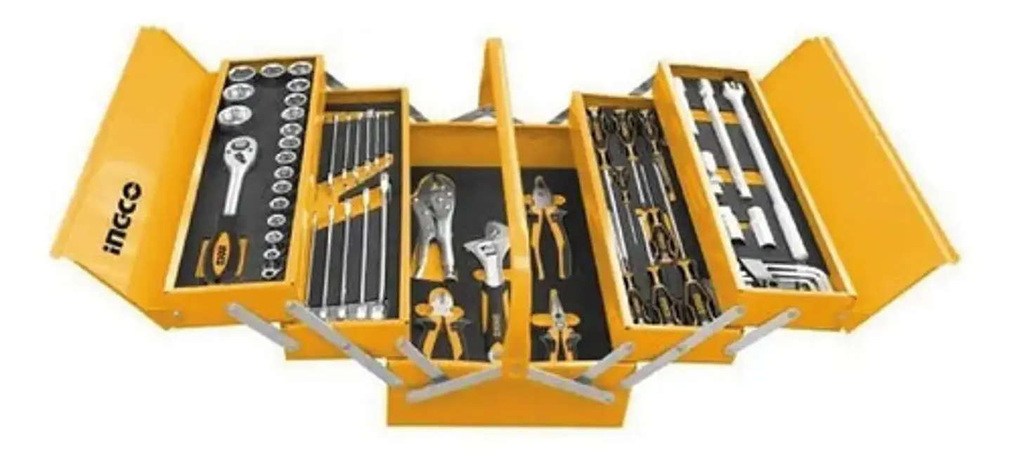 Caja De Herramientas Metálica Ingco Industrial + 59 Htas Man 2