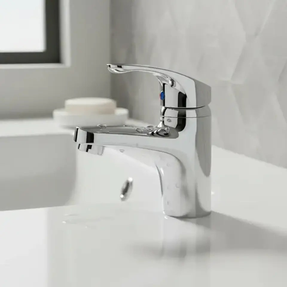Llave Monomando Lavatorio Colomba Taumm Cromado Plateado 2