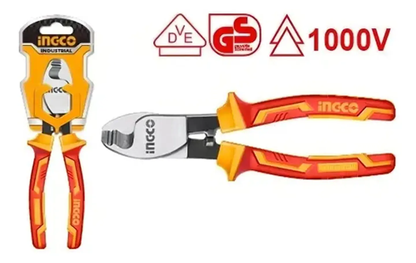 Alicate Corta Cable Aislado 1000v 6 Pulgadas 160mm Ingco Color Amarillo Y Rojo 7