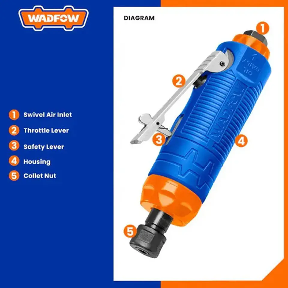 Mini Torno Neumatico 1/4 - 1/8 90psi Wadfow Wat5514 6