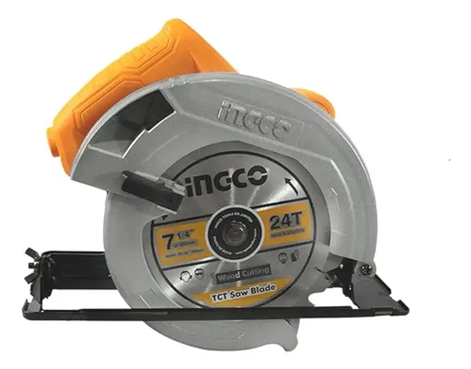 Sierra Circular Eléctrica Ingco 1400w + Disco 24 Dte + Acces 3
