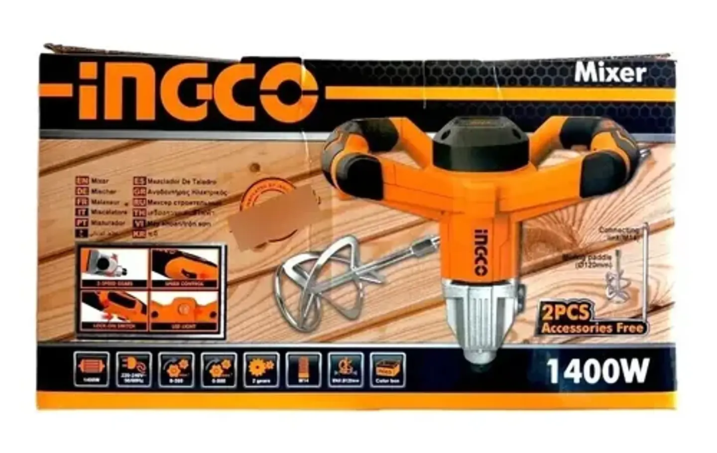 Mezclador Eléctrico Industrial Ingco 1400 W + 5 Accesorios 9
