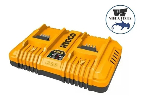 Cargador Rápido Doble Baterías 20v Ingco 2/4/5 Ah Industrial