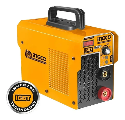 Soldadora Inverter 130amp Ingco Pantalla Lcd Y Accesorios Pf Naranja Claro