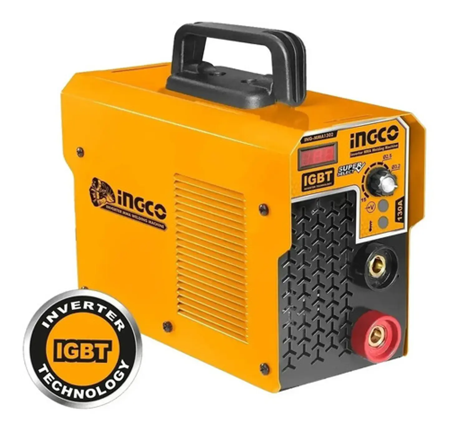 Soldadora Inverter 130amp Ingco Pantalla Lcd Y Accesorios Pf Naranja Claro 1
