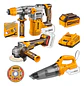 Kit Rotomartillo + Esmeril + Aspiradora Ingco Cosli240785 - Miniatura 1