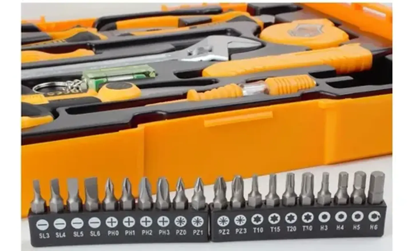 Caja Organizadora De Herramientas + 29 Herramientas Ingco Amarillo Naranja Claro 3