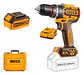 Taladro Percutor Atornillador Inalámbrico De 13mm Ingco Cidli20968 + 2 Baterías De 4ah + Accesorio Con Valija 50hz/60hz Naranja Claro 50 Hz / 60 Hz - Miniatura 1