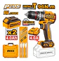 Taladro Percutor Atornillador Inalámbrico De 13mm Ingco Cidli20968 + 2 Baterías De 4ah + Accesorio Con Valija 50hz/60hz Naranja Claro 50 Hz / 60 Hz - Miniatura 5