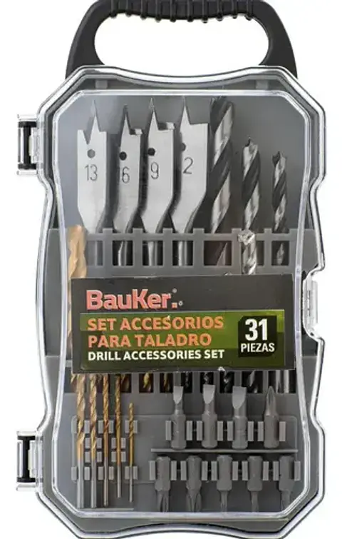 Set De Brocas Y Accesorios 31 Unidades Bauker