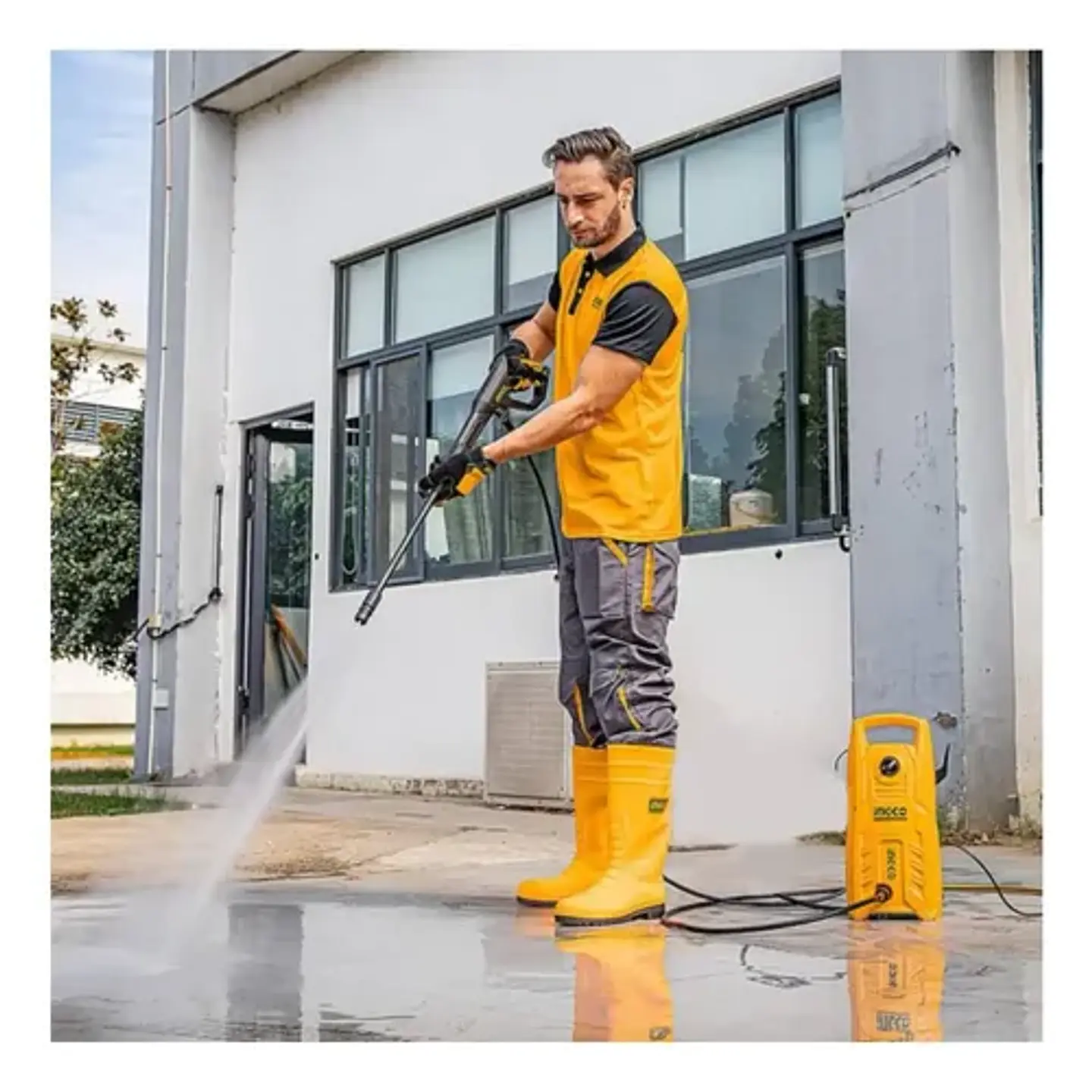 Hidrolavadora De Alta Presión 130bar 1900psi 1400w 5.5l/min + Manguera Alta Presión 5m Naranja 50 Hz/60 Hz 9
