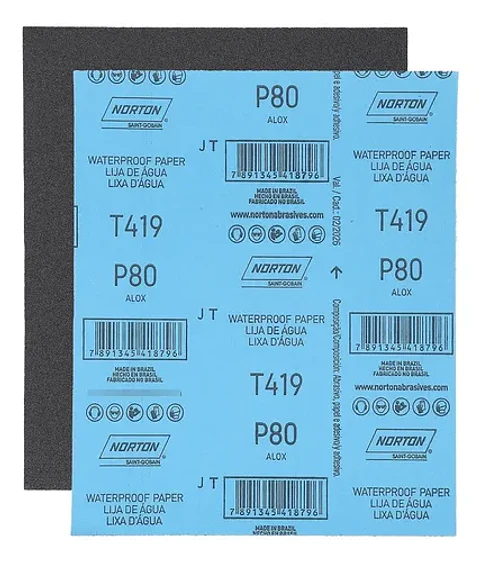 10 Lijas Al Agua Automotriz T-419 230x280 Mm Norton 80