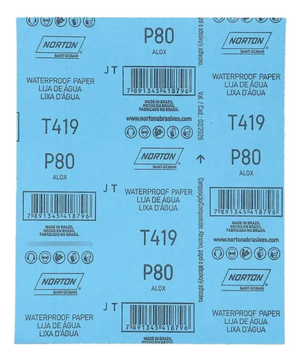 10 Lijas Al Agua Automotriz T-419 230x280 Mm Norton 80 2