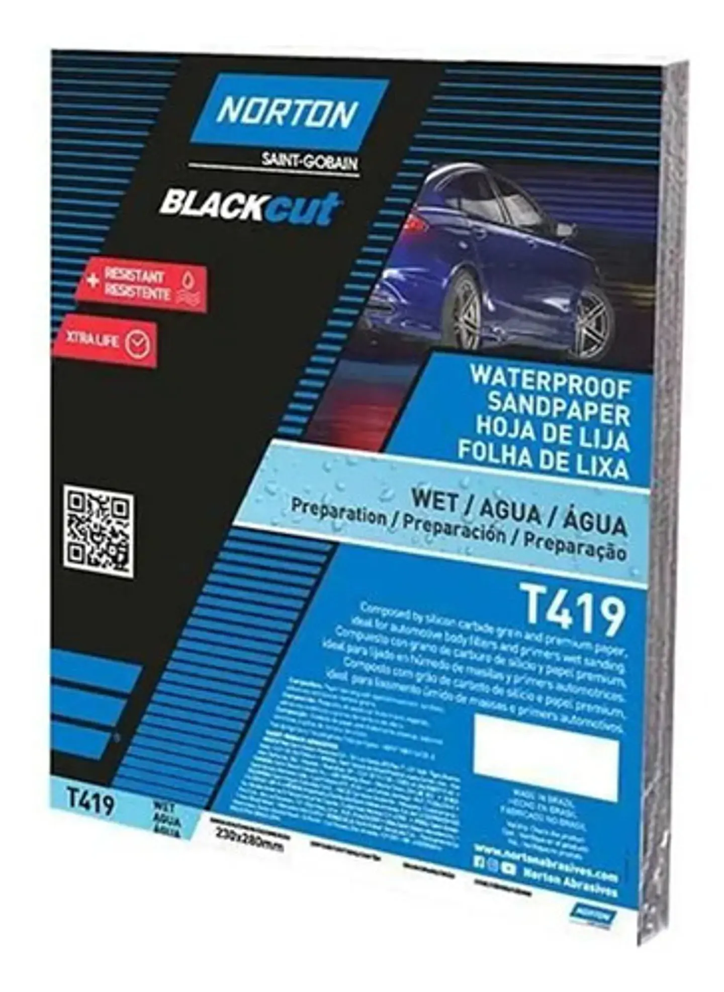 10 Lijas Al Agua Automotriz T-419 230x280 Mm Norton 80 4