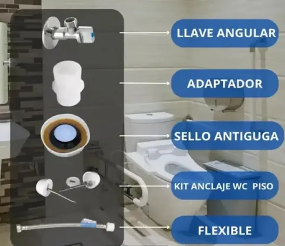 Kit Anclaje Wc Antifuga Admisión Taumm Instalación Baño 2