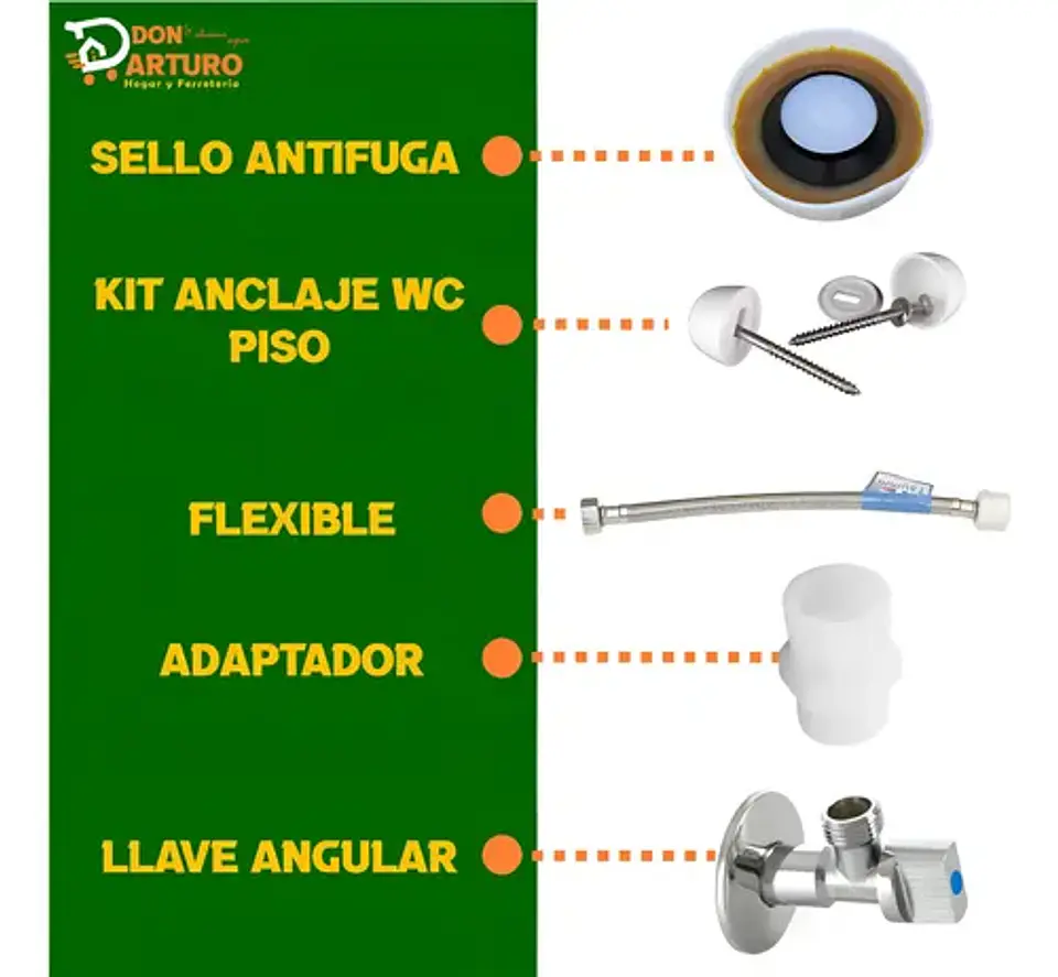 Kit Anclaje Wc Antifuga Admisión Taumm Instalación Baño 4