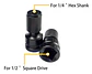 Adaptador De Impacto 1/2 Pulgad A Punta Hexagonal 1/4 Torden - Miniatura 4