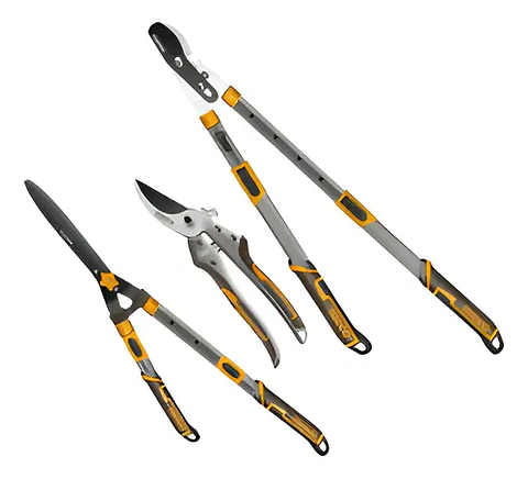 Set Tijeras De Poda Reforzadas Telescopica Jardin Ingco Color Naranja