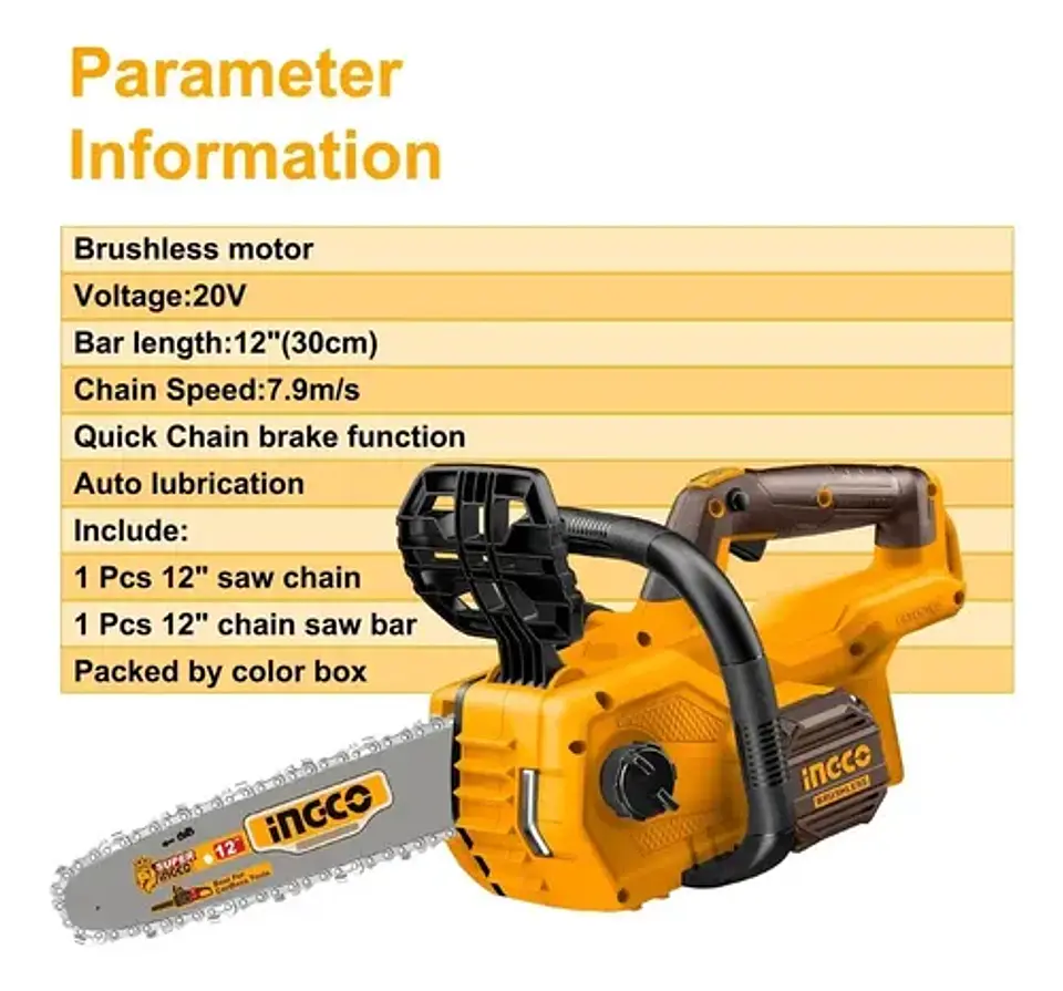 Motosierra Inalambrica Ps20s Longitud Bar 12 Cgsli20128 Naranja 4