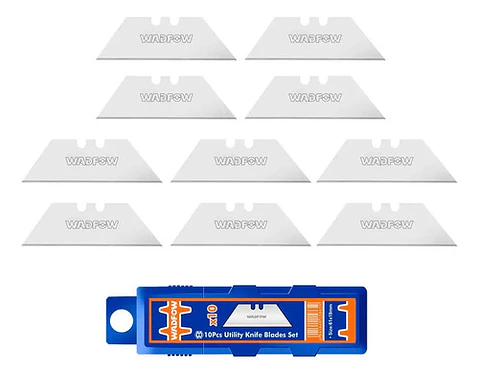 Set Pack 10 Und Repuesto Cuchillo Cartonero Wadfow 61x19 Mm
