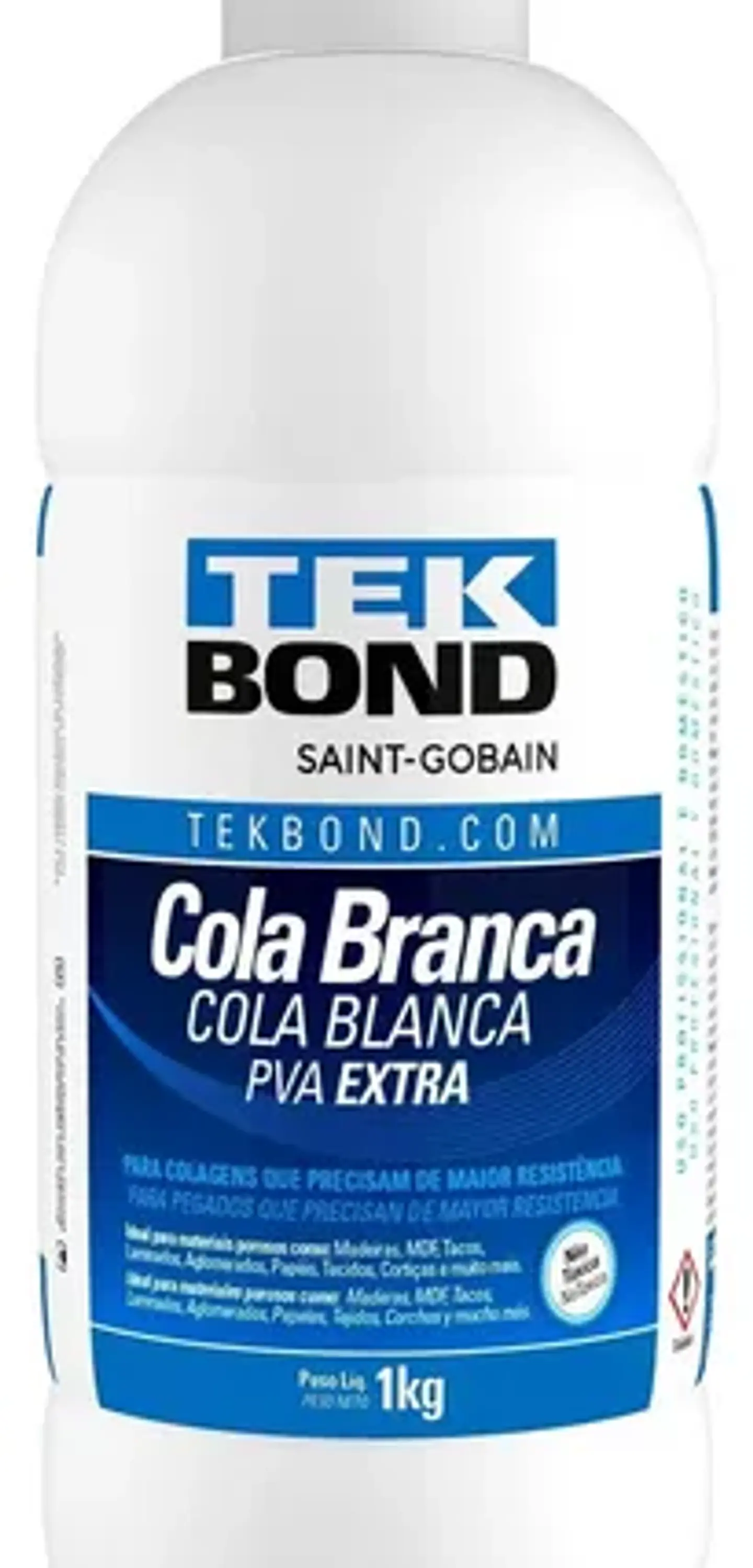 Pegamento Cola Fria Pva Blanco Tekbond 1 Kg Madera Papel Mdf 2