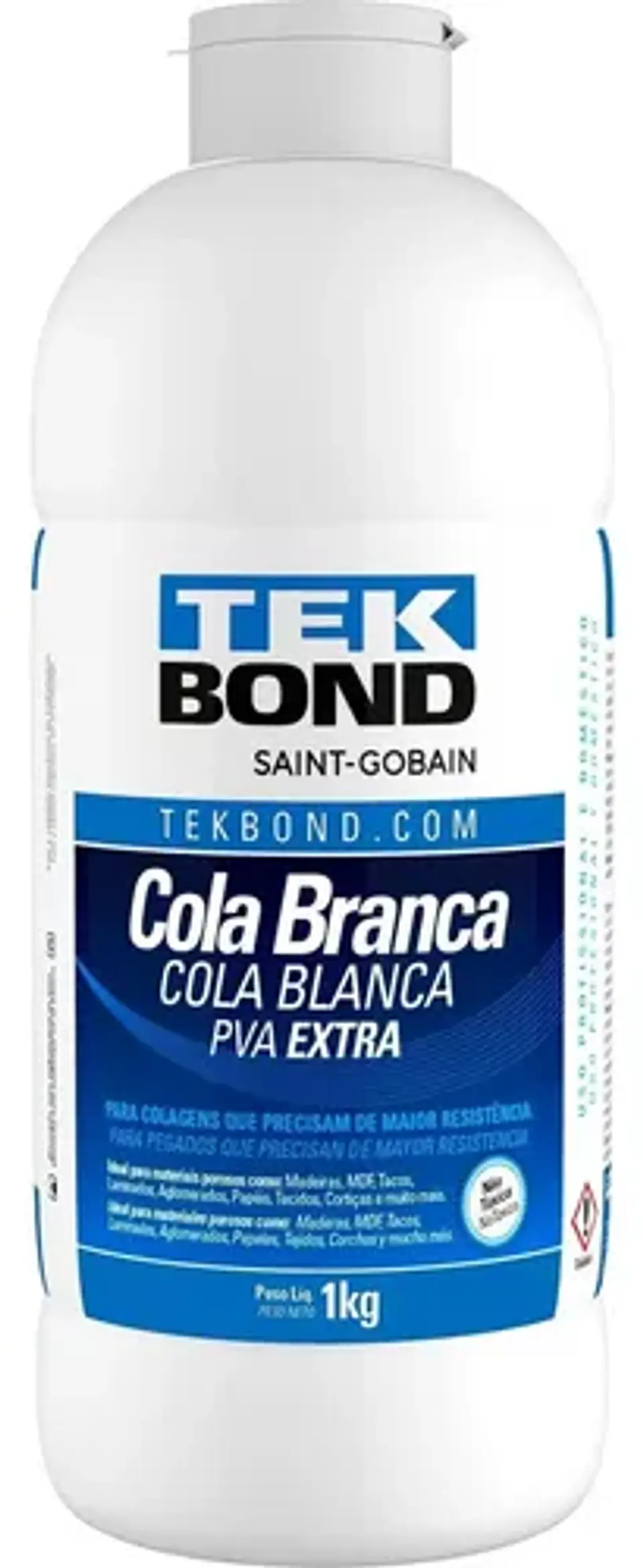 Pegamento Cola Fria Pva Blanco Tekbond 1 Kg Madera Papel Mdf 2