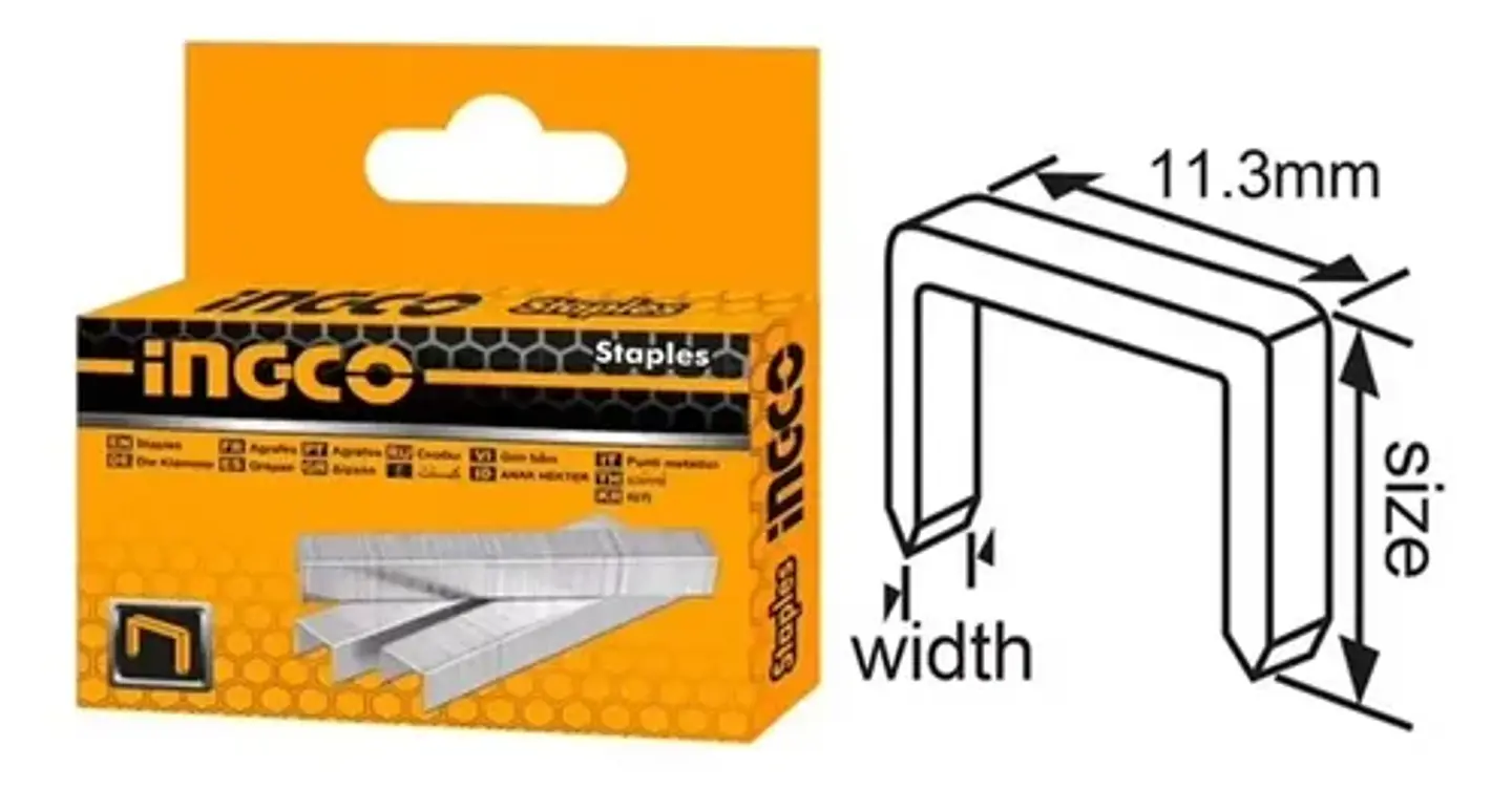Grapas para grapadora industrial Ingco STS0208 8x1.2mm 1000 packs x 1000 unidades color plateado 3